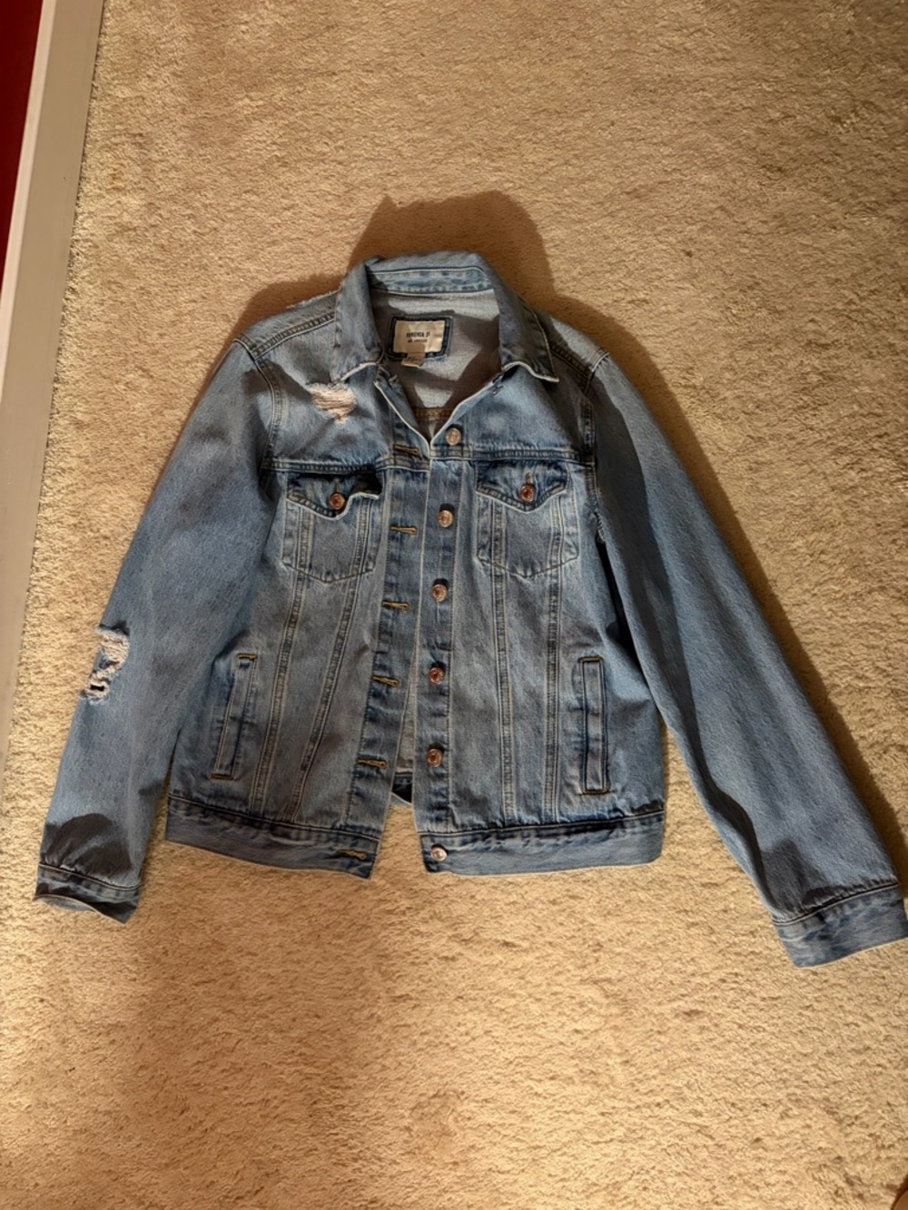 Light Blue Distressed Denim Jacket